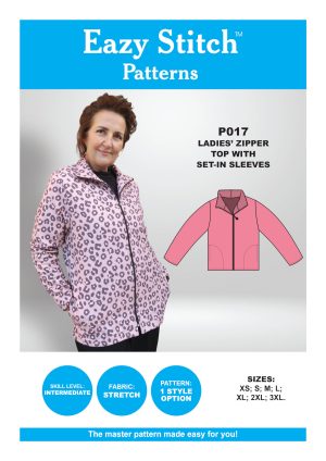 P017-PDF ~ LADIES ZIPPER TOP WITH SET-IN SLEEVES