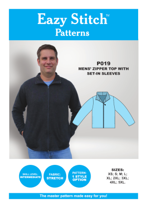 P019-PDF ~ MENS ZIPPER TOP WITH SET-IN SLEEVES