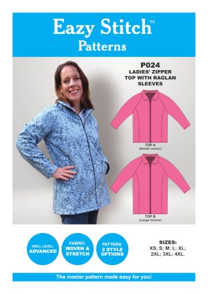 P024-PDF ~ LADIES’ ZIPPER TOP WITH RAGLAN SLEEVES