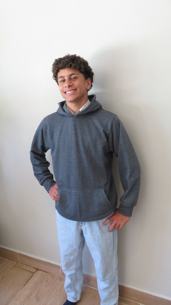P005-PDF ~ UNISEX KIDS TO TEEN CREW NECK / HOODIE TOP WITH SET-IN SLEEVE - Image 6